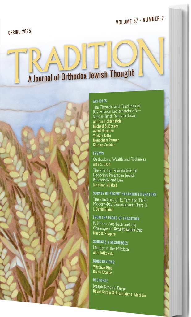 Tradition: A Journal of Orthodox Jewish Thought | Vol 57 Number 2 | Spring 2025