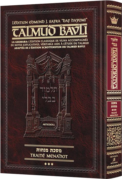Menahot – Volume 3 (72b–112a) | Édition française du Talmud | Format Daf Yomi