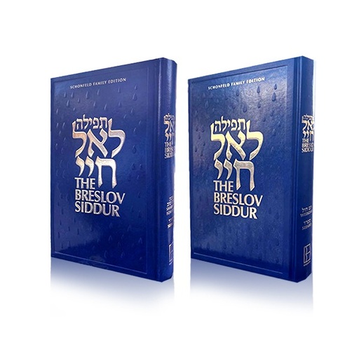 [6877] BRESLOV SIDDUR SET | Blue Edition | 2 Volumes | Weekday + Shabbat & Festivals | Nusach Sefard | תפילה לאל חיי