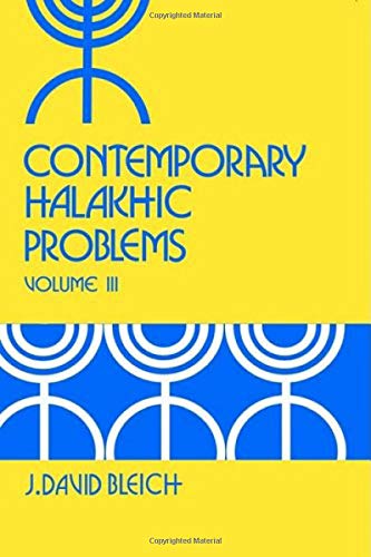 [9780881253153] Contemporary Halakhic Problems (Library of Jewish Law and Ethics)