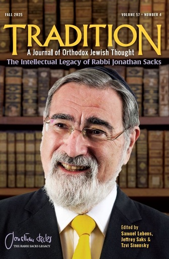 [103303112025] Special Issue: Rabbi Sacks’ Intellectual Legacy | Tradition Journal 