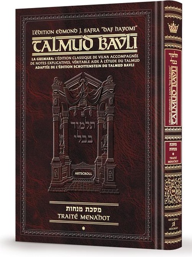 [9781422645383] Menahot – Volume 1 (2a–38a) | Édition française du Talmud | Format Daf Yomi